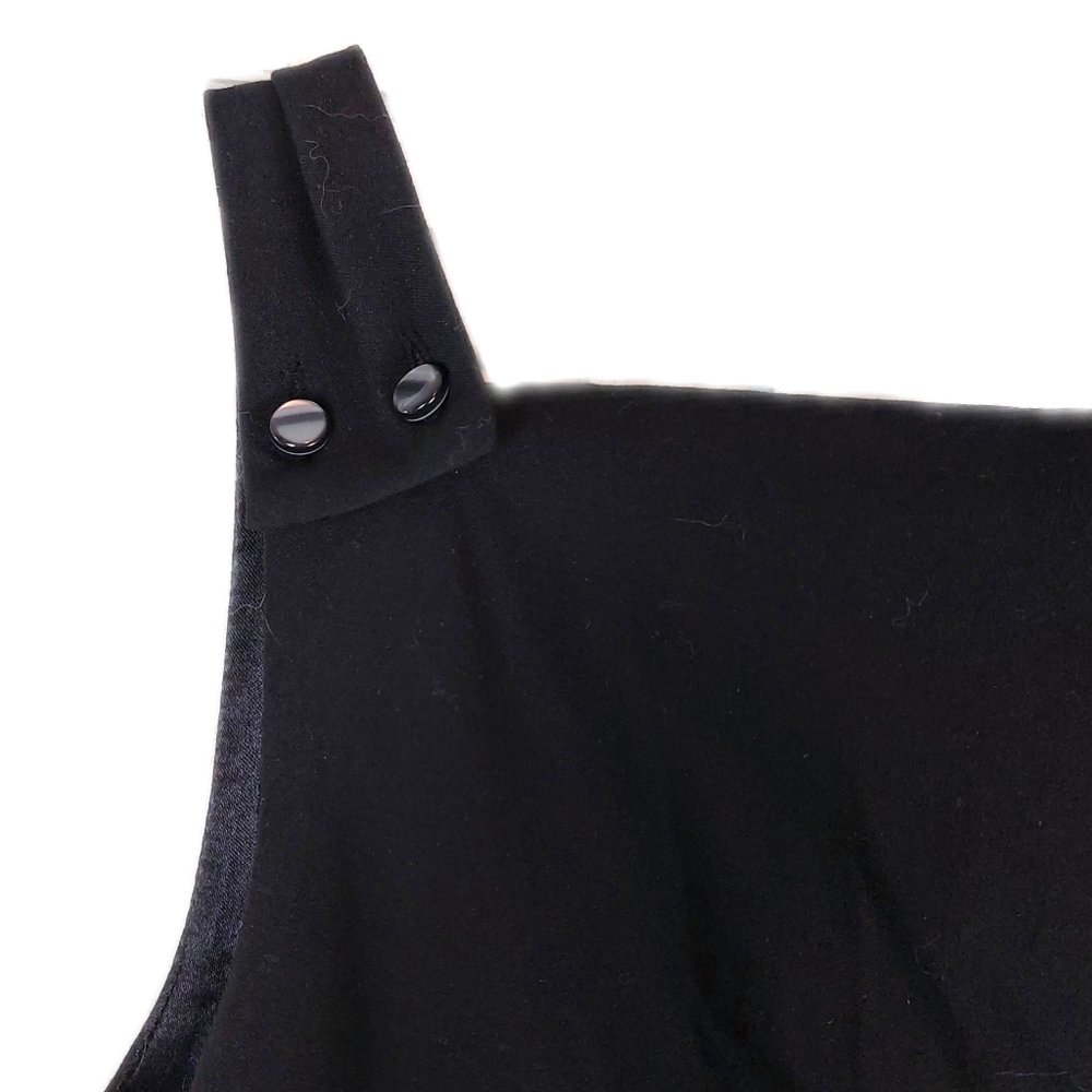 Isaac Mizrahi Women's 6 Black Square 2 Snap Strap Sleeveless Midi Dress - Picture 7 of 9